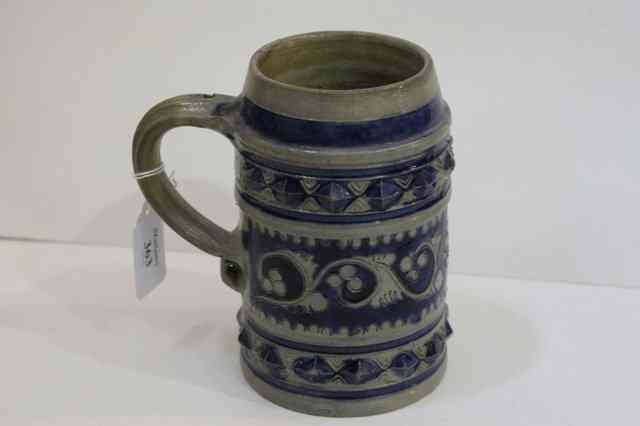 Appraisal: A WESTERWALD STONEWARE TANKARD circa - blue and grey stoneware