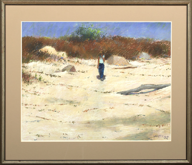 Appraisal: Don Wright American Louisiana - Girl on the Beach pastel