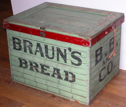 Appraisal: A large painted wood box that would work well as