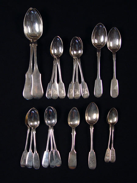 Appraisal: PIECE ESTATE COLLECTION RUSSIAN SILVER SPOONS piece assorted sizes and