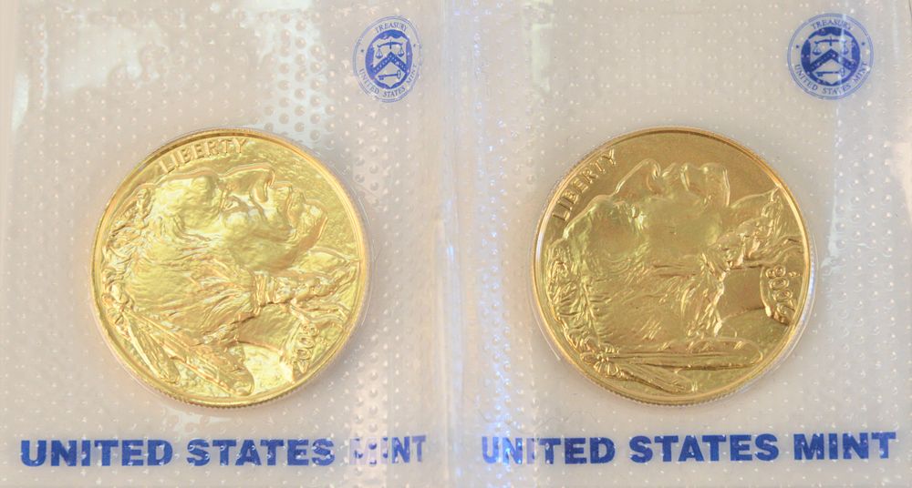 Appraisal: Two Gold Buffalo Mint State fine gold oz each Two