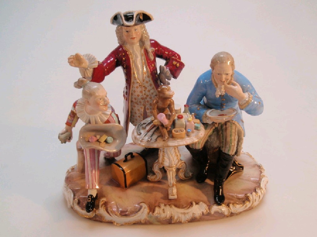 Appraisal: An early thC Meissen dentist figure group modelled as a