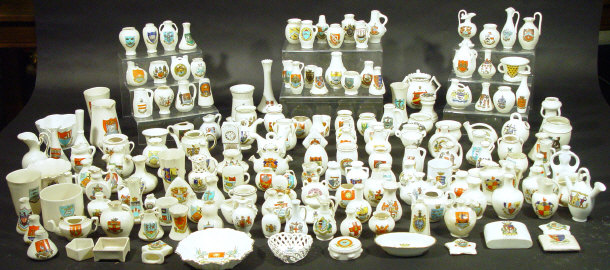 Appraisal: Large collection of crested china objects with various crests manufactured