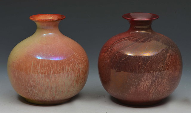 Appraisal: Ashworth PotteryA pair of vases shape no one with yellow