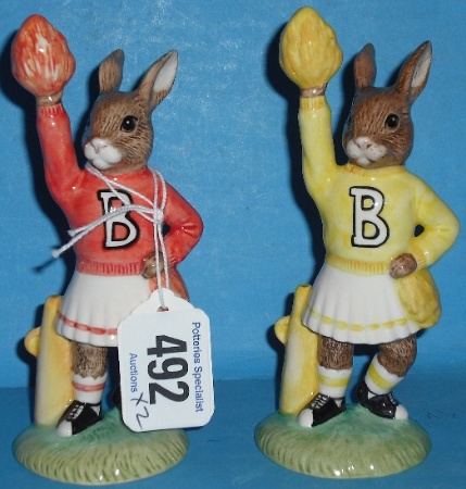 Appraisal: Royal Doulton Bunnykins Figures Cheerleader DB and Cheerleader DB limited