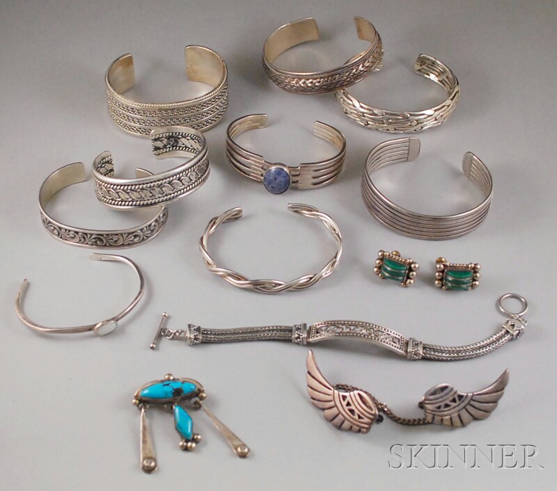 Appraisal: Group of Mostly Sterling Silver Jewelry including a number of