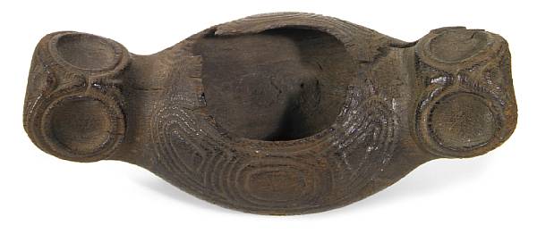 Appraisal: A rare Taino wood effigy bowl Santo Domingo ca A