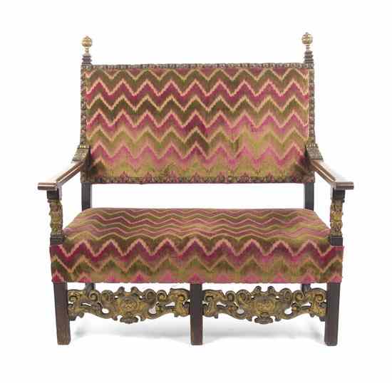 Appraisal: A Renaissance Revival Carved and Parcel Gilt Settee having a