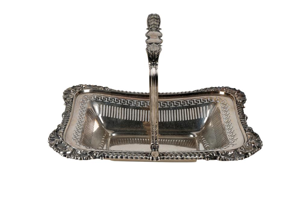 Appraisal: SHEFFIELD SILVER-PLATE CAKE BASKETmark of Hammond Creake Co further marked