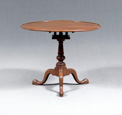 Appraisal: Pennsylvania Chippendale tea table walnut with tilting dish top and