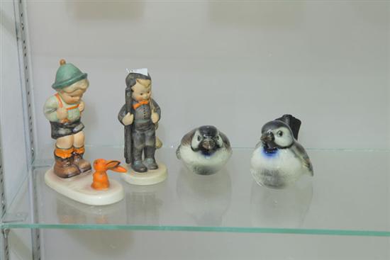 Appraisal: GROUP OF FOUR HUMMEL AND GOEBEL FIGURINES Including one Hummel