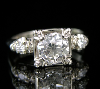 Appraisal: A Vintage Diamond Engagement Ring k white gold engagement ring