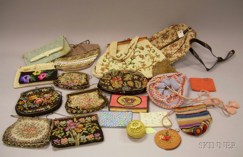 Appraisal: Assorted Needlepoint Knitted and Other Purses approx twenty Various conditions