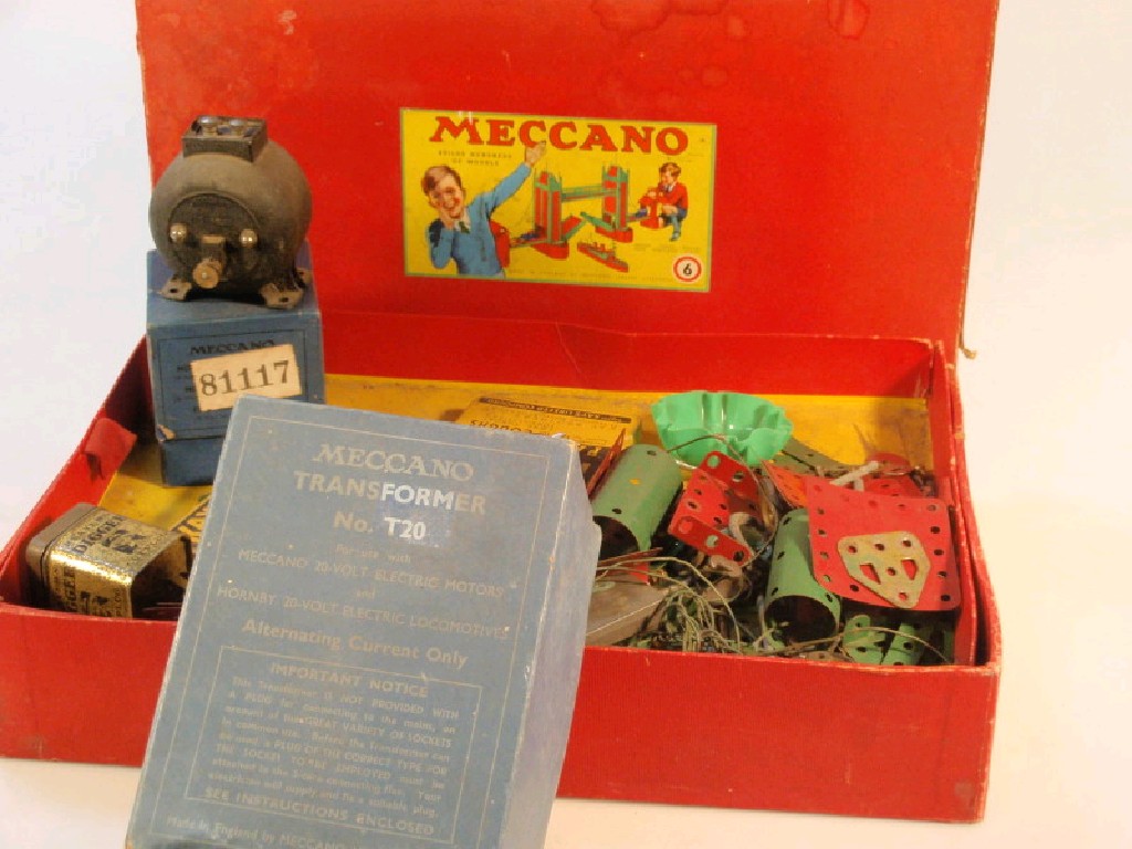 Appraisal: A Meccano no construction box containing an assortment of Meccano