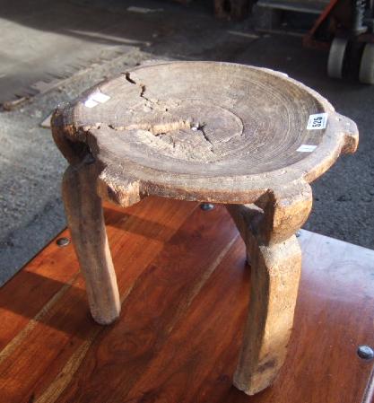 Appraisal: An early th century hardwood African 'Nyasland' stool the dished