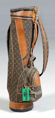 Appraisal: Louis Vuitton golf bag with leather logo-printed trim marked in