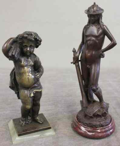 Appraisal: Bronzes Including a Donatello Model of David and Goliath -