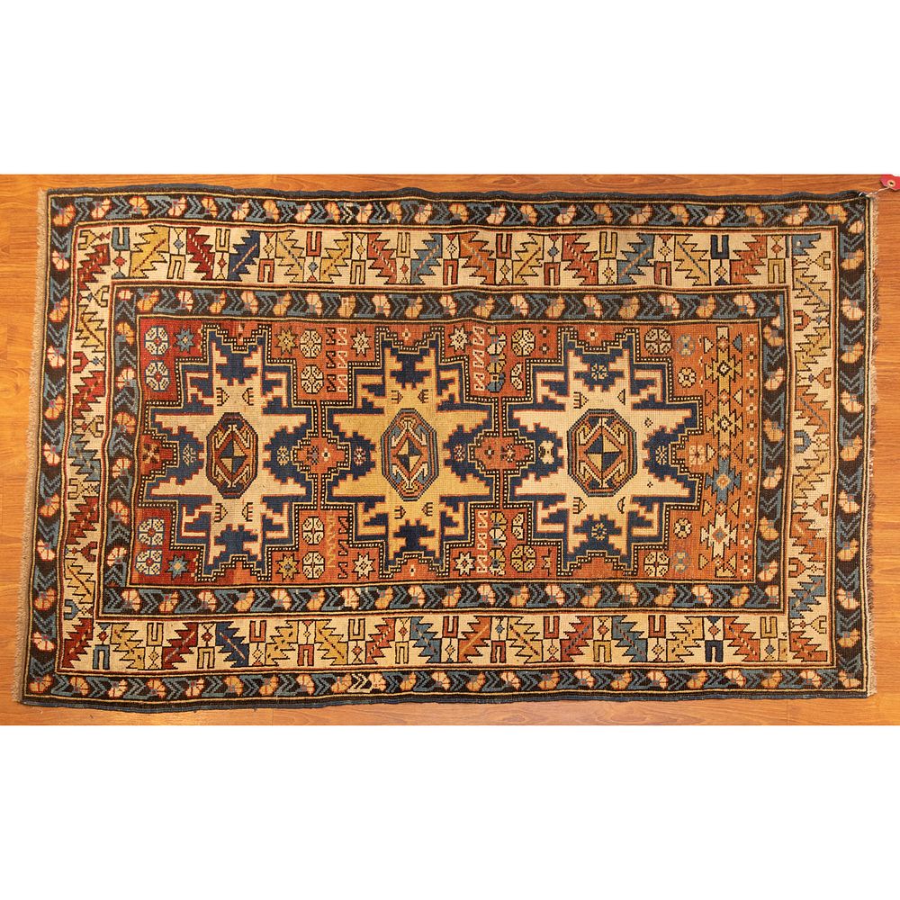 Appraisal: Antique Lesghi Rug Caucasus x First quarter- th century hand-knotted