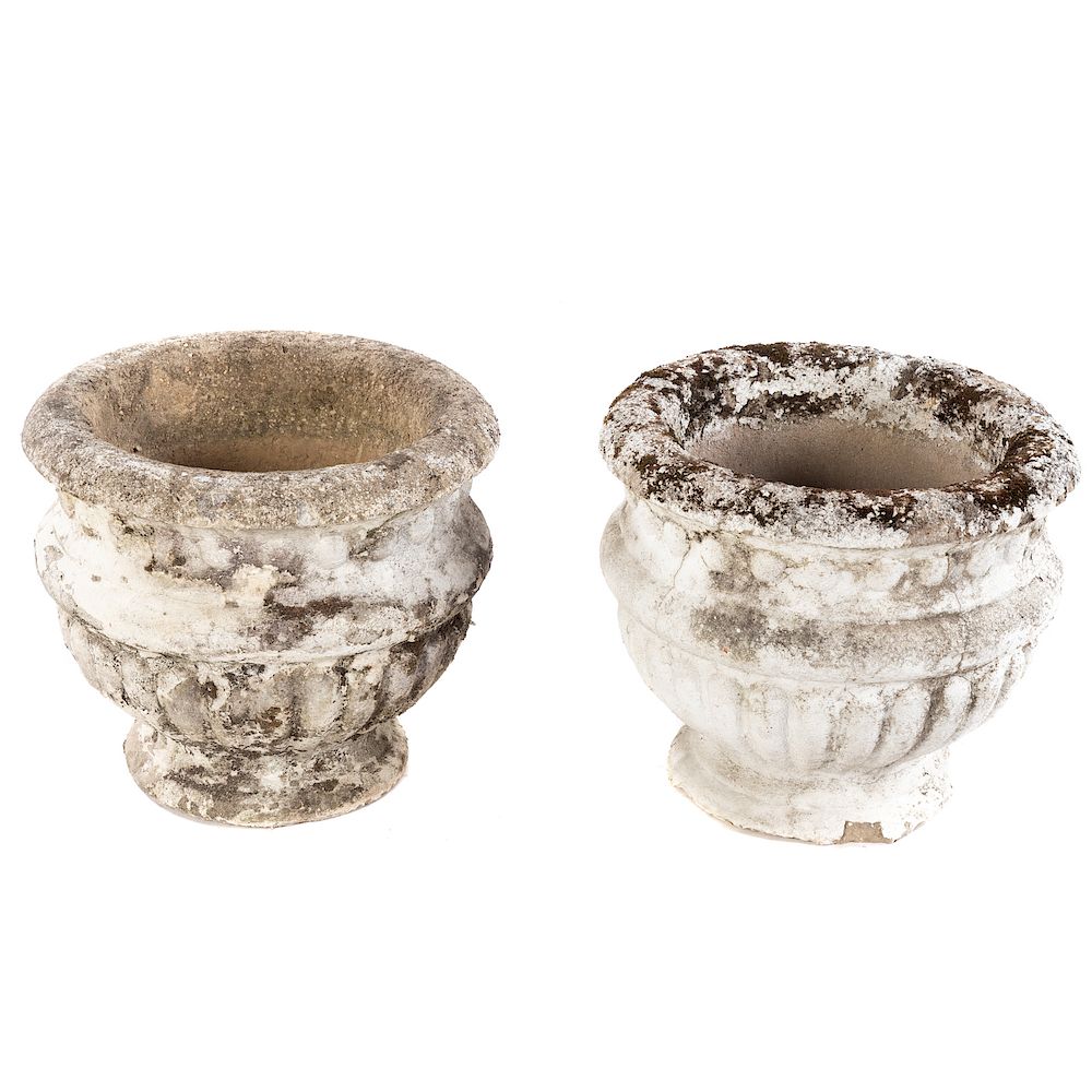 Appraisal: Pair of Classical Style Cast Stone Planters Early th century