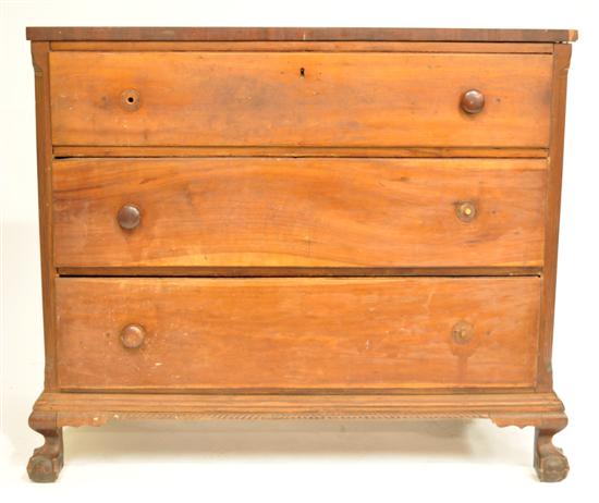 Appraisal: Late th C cherry and poplar three drawer lower case