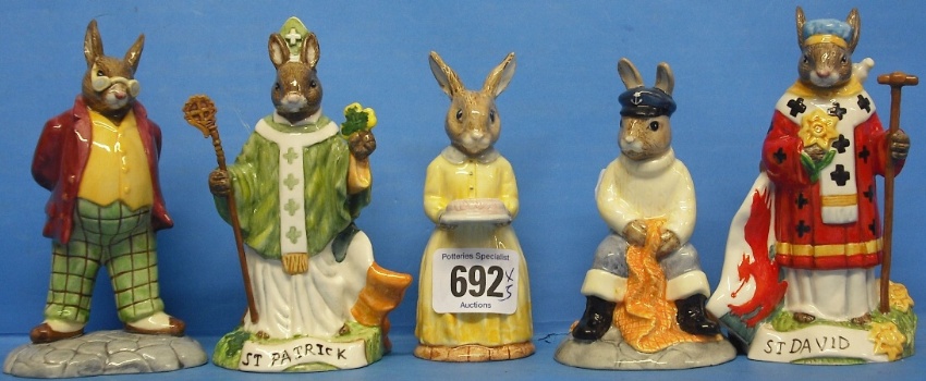 Appraisal: Royal Doulton Bunnykins Figures Father DB Saint David DB Saint