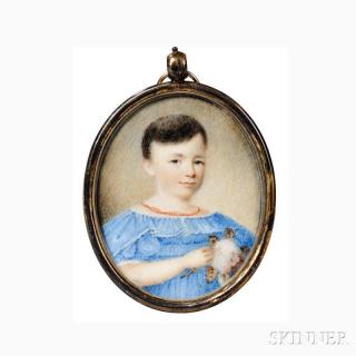 Appraisal: American School Probably Southern United States c - Portrait Miniature