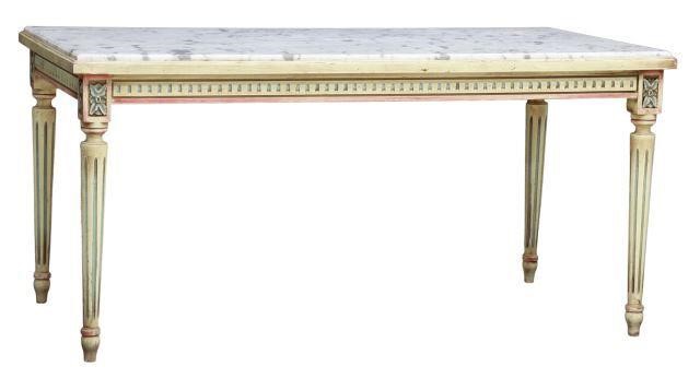 Appraisal: Louis XVI style painted coffee table late th c inset