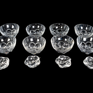 Appraisal: A Set of Eight Daum Fruit Bowls and Four Salts