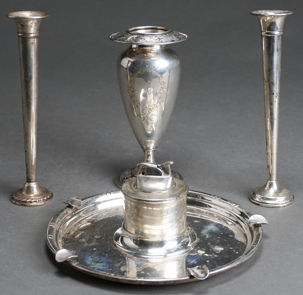 Appraisal: AMERICAN STERLING SILVER HOLLOWWARE CONSISTING OF BUD VASE TWO WEIGHTED