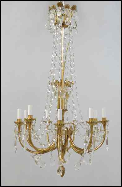 Appraisal: BRASS NINE-LIGHT CHANDELIER '' x '' Condition No Specific Condition