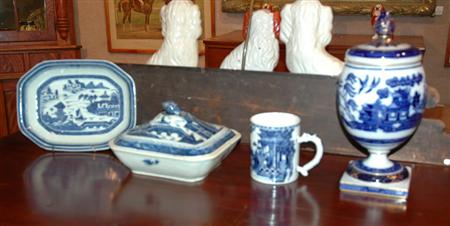 Appraisal: Group of Chinese Export Blue and White Porcelain Articles Together