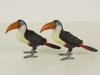 Appraisal: MINIATURE BRONZES - Pair of Austrian cold painted bronze Toucans