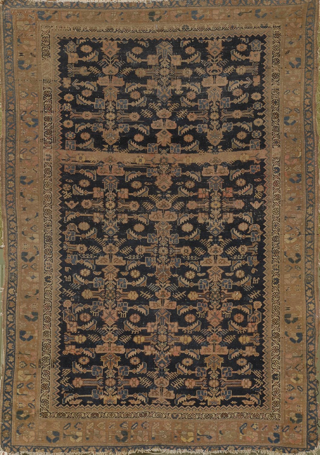 Appraisal: ORIENTAL RUG HAMADAN ' x ' Three columns of a