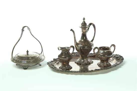 Appraisal: FIVE PIECES OF SILVER American early th century Three-piece tea