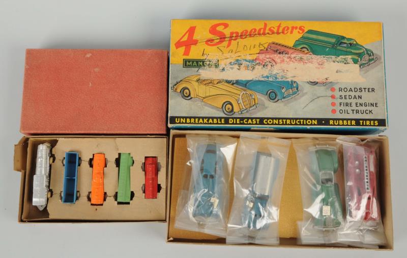 Appraisal: Lot Of Boxed Diecast Train Set Speedster Cars The four