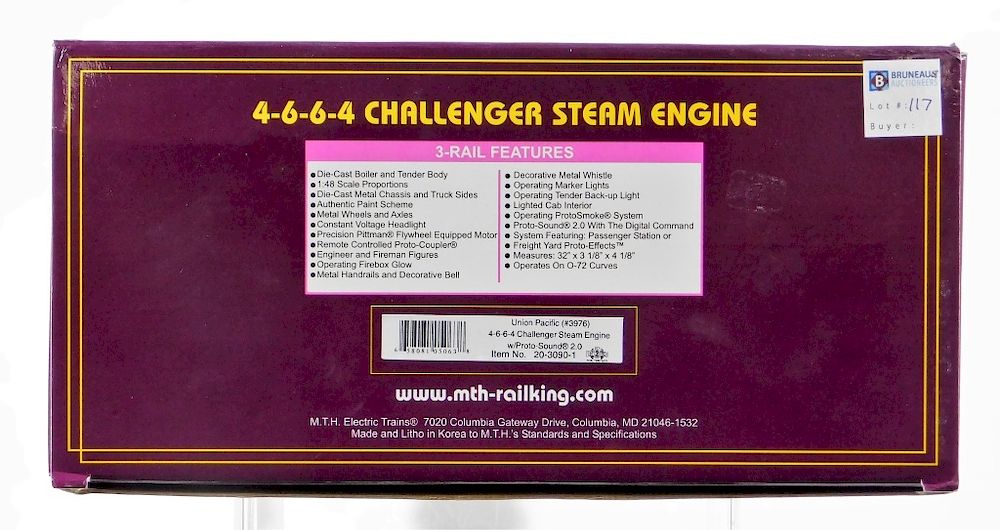 Appraisal: MTH Union Pacific - - - Challenger Steam Engine United