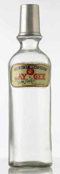 Appraisal: Jay-Gee Label under Glass Syrup Bottle Only a few small