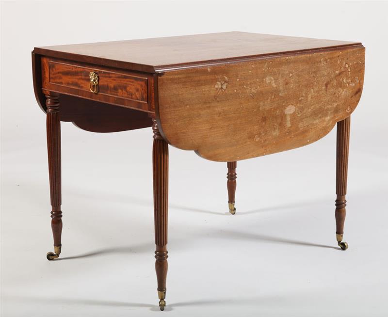 Appraisal: FERDERAL CARVED MAHOGANY PEMBROKE TABLE NEW YORK ATTRIBUTED TO GEORGE