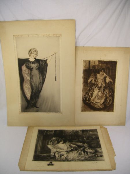 Appraisal: - French Lady Engravings Lot includes French Nouveau lady in