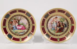 Appraisal: PAIR OF ROYAL VIENNA CABINET PLATES PAIR OF ROYAL VIENNA