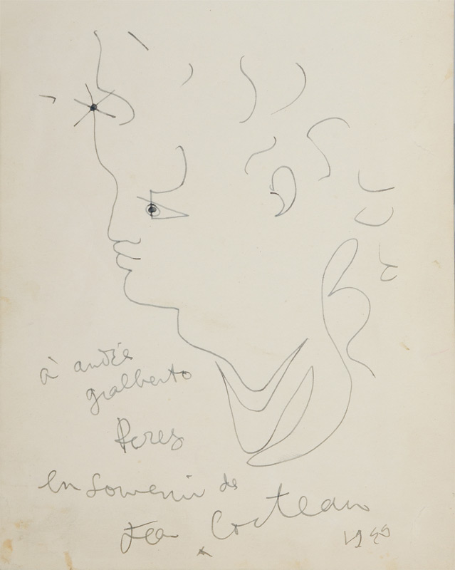 Appraisal: COCTEAU Jean French - Handwritten note with characteristic original Pen