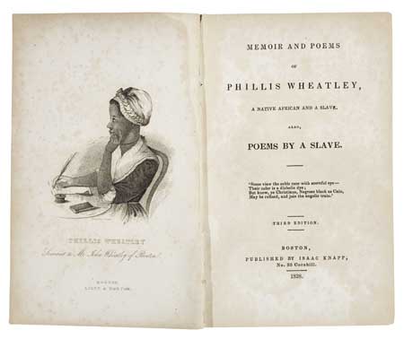 Appraisal: WHEATLEY PHILLIS Memoir and Poems of Phillis Wheatley a Native