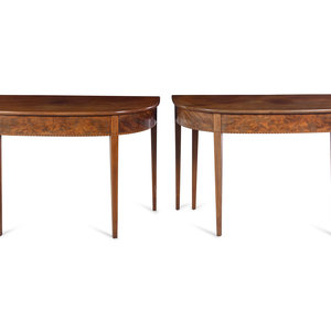 Appraisal: A Pair of George III Style Mahogany Console Tables Each