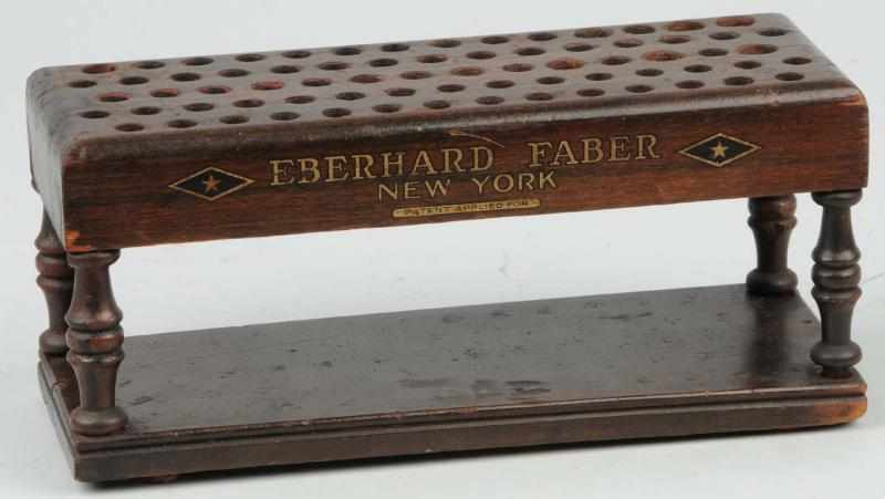 Appraisal: Wooden Eberhard Pencil Stand Description Circa s Condition Excellent Plus