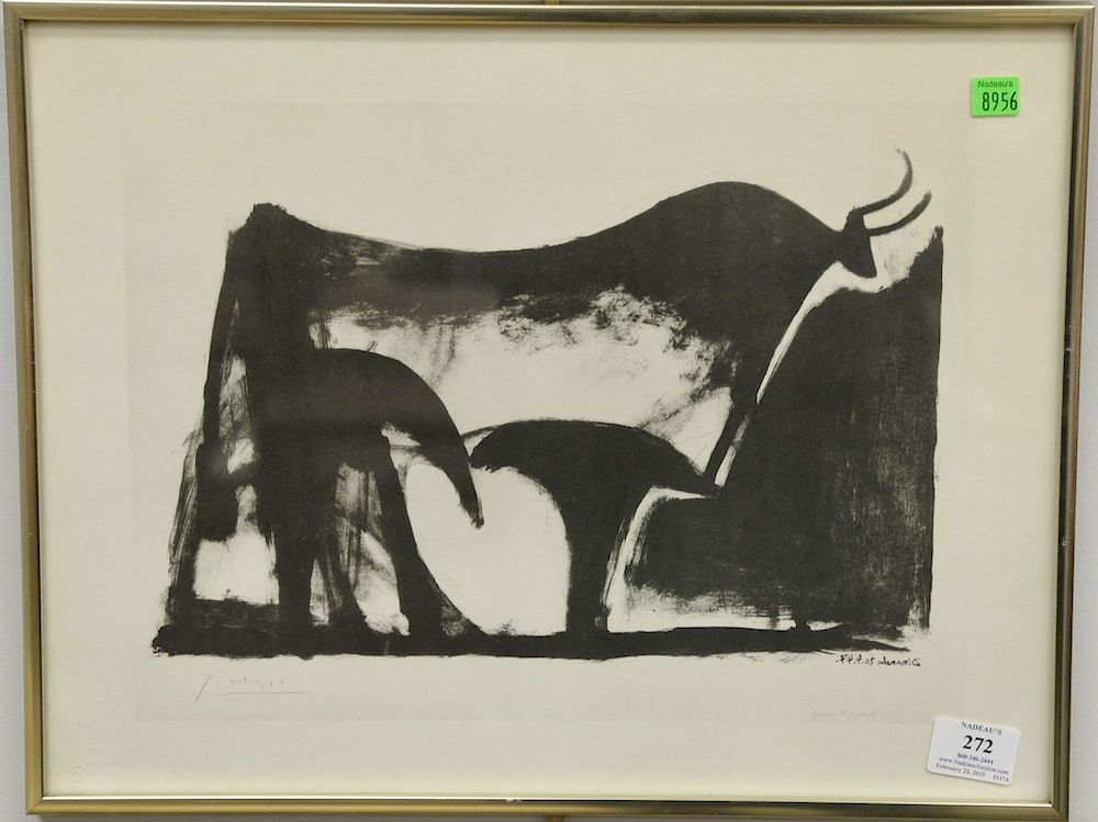 Appraisal: After Pablo Picasso lithograph Le Taureau Noir The Black Bull