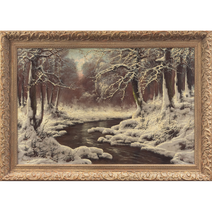 Appraisal: Joseph Dande Hungarian th century Winter Landscape c oil on