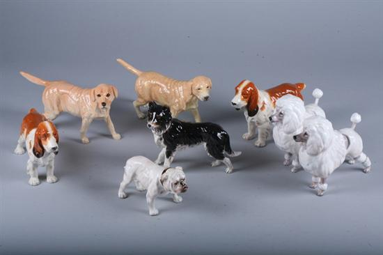 Appraisal: EIGHT ROYAL DOULTON BONE CHINA FIDURES OF DOGS Including two