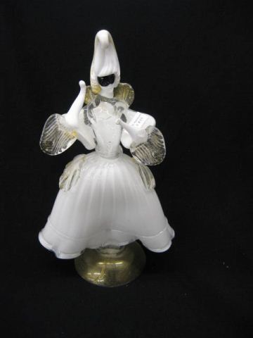 Appraisal: Italian Art Glass Figurine of a Lady masked fancy white