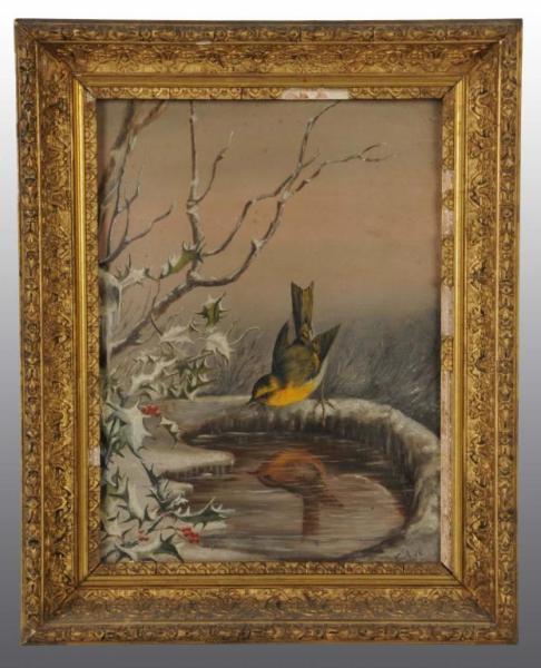 Appraisal: Lot of Oil Paintings of Birds Description First is oil