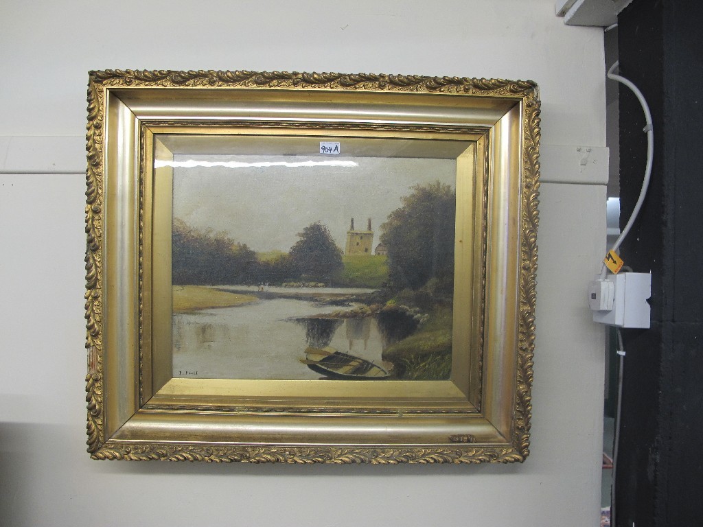 Appraisal: B Poole - Oil on canvas in a gilt wood